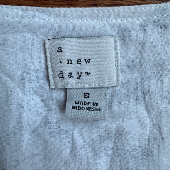 A New Day White Black Floral Wrap Midi Dress Ruffle Sleeves - Picture 8 of 9